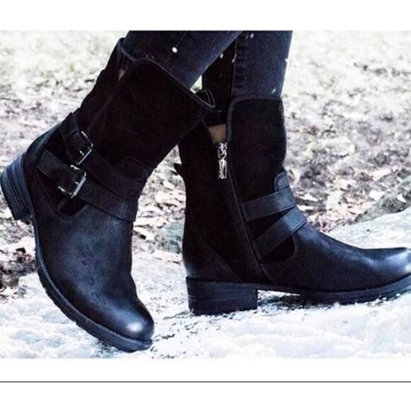 Blondo Black Waterproof Moto Tula Ankle Boots Sz. 6 - Picture 1 of 11